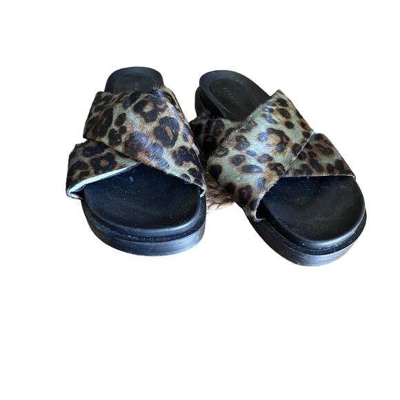 Aerosoles Linney Fur Cheetah Slide Sandal SZ 10.5 - Picture 2 of 5